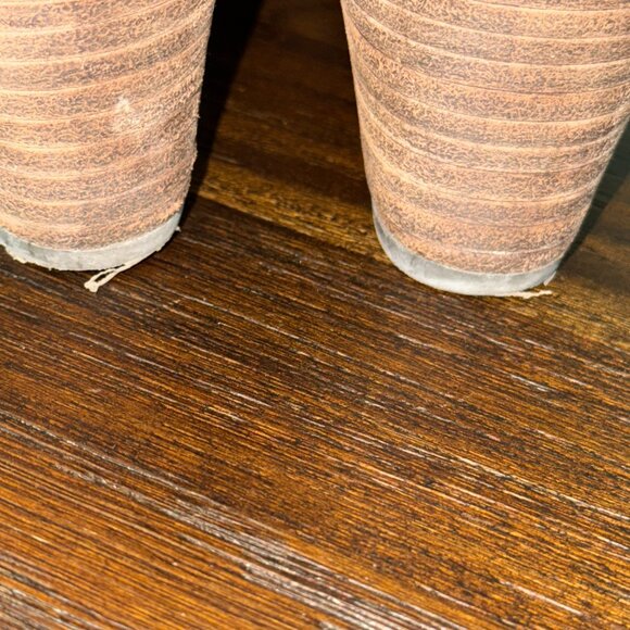 Dr Scholls Boots Womens 8W MED Dakota Wedge Ankle Booties Brown Fabric Lace Up - Picture 4 of 15